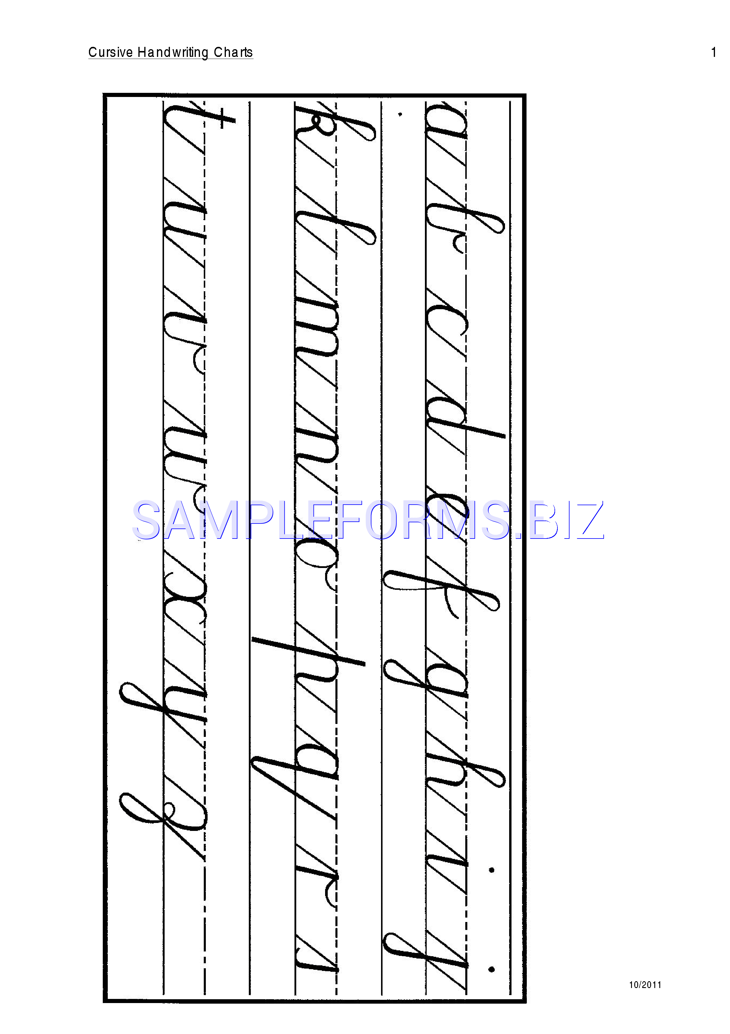 Preview free downloadable Cursive Letters Chart 2 in PDF (page 1)